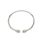 .925 Sterling Silver Diamond Accent Love Knot Flexy Open Bangle Bracelet