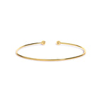 10K Yellow Gold plated Sterling Silver Lab Grown Diamond Accent Bezel Cuff Bangle Bracelet