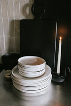 Sonnet Dinner Plate - Matte White/Glossy White - Set of 6