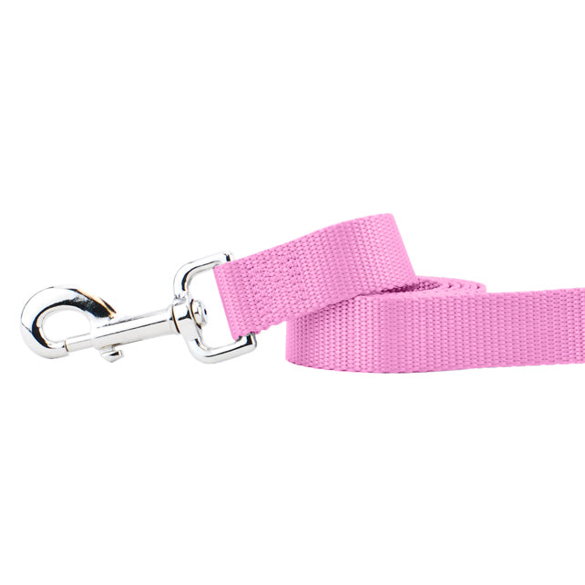 Rose Pink Nylon Dog Leash