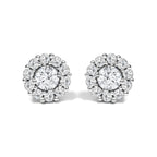 10K White Gold 1 1/2 Cttw Lab Grown Diamond Halo Stud Earrings