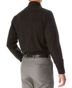 Leo Mens Black Slim Fit Cotton Dress Shirt