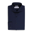 Leo Mens Navy Slim Fit Cotton Dress Shirt