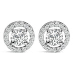 Men's 14K White Gold 1 3/4 Cttw Lab Grown Diamond Halo Cufflink