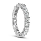 14K White Gold 2 1/3 Cttw Asscher Cut Lab Grown Diamond Eternity Band Ring (E-F Color, VS1-VS2 Clarity) - Ring Size 5.5