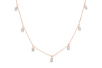 14K Rose Gold 1 3/8 Cttw Oval Lab Grown Diamond Dangle Station Necklace - 17" Inches