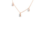 14K Rose Gold 1 3/8 Cttw Oval Lab Grown Diamond Dangle Station Necklace - 17" Inches