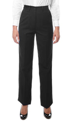 Womens A201 Black Elastic Waistband Dress Pants