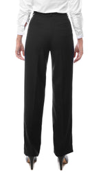 Womens A201 Black Elastic Waistband Dress Pants