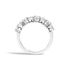 14K White Gold 1 2/3 Cttw Lab Grown Pear Diamond Band Ring Bezel Setting
