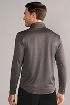 Long Sleeve Button Down Polo Dot // Grey Scale