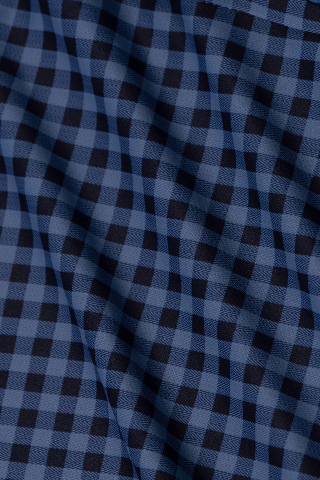 Long Sleeve Button Down Polo Gingham // Navy Blue