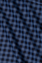 Long Sleeve Button Down Polo Gingham // Navy Blue