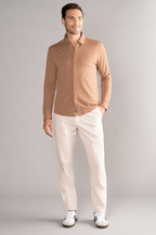 Long Sleeve Button Down Polo Solid // Clay