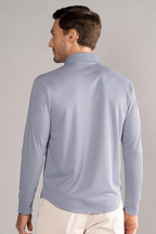 Long Sleeve Button Down Polo Check // Navy Micro
