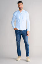 Long Sleeve Button Down Polo Solid // Powder Blue