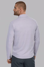 Long Sleeve Button Down Polo Dot // Orange Blue