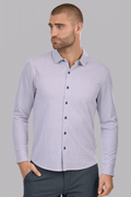 Long Sleeve Button Down Polo Dot // Orange Blue