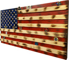 American Flag Challenge Coin Display with Hidden Gun Storage – Holds 100 Coins