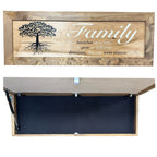 Large Hidden Gun Storage Cabinet with Family Tree Design & Magnetic Lock