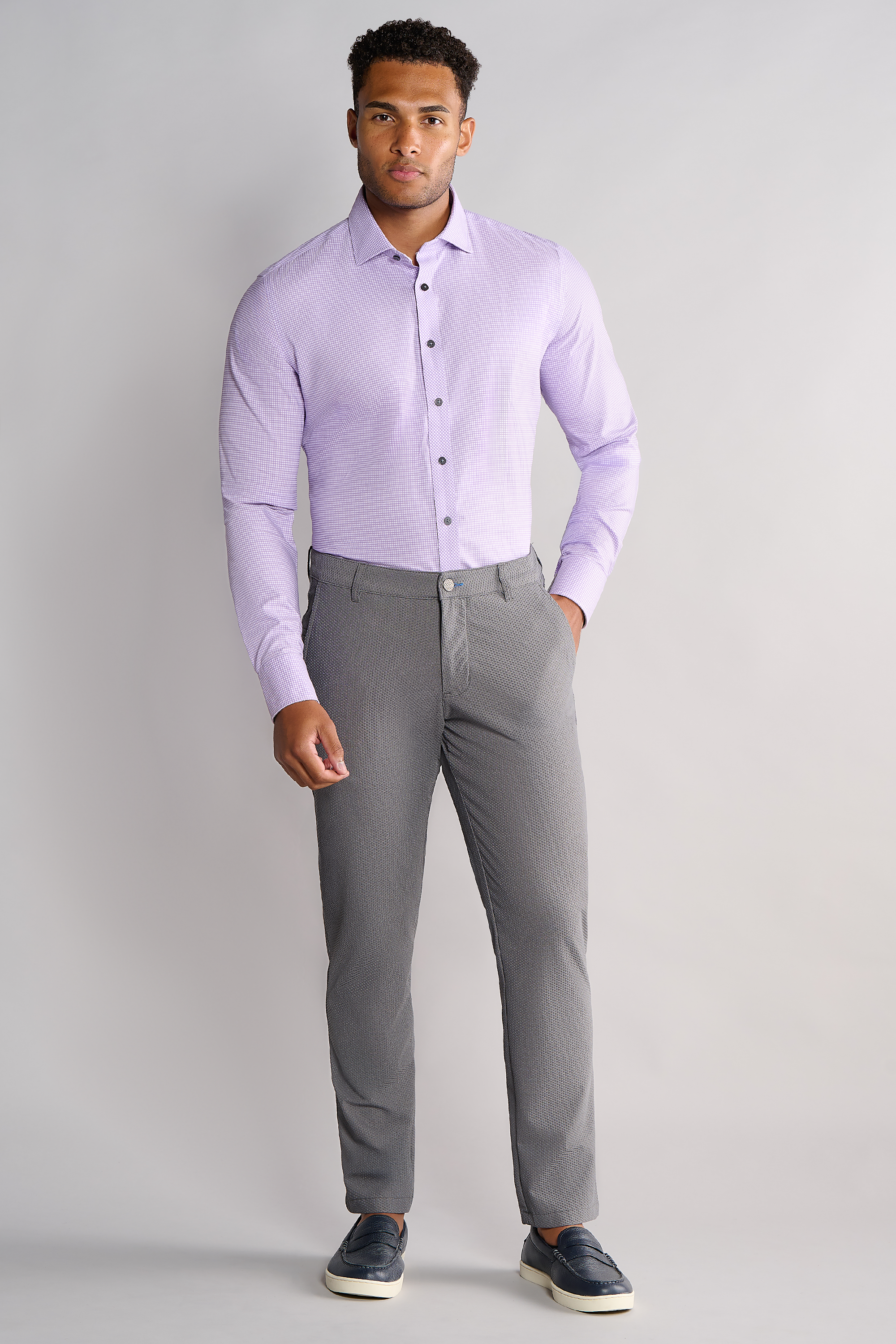 Leader Non-Iron Check // Lavender