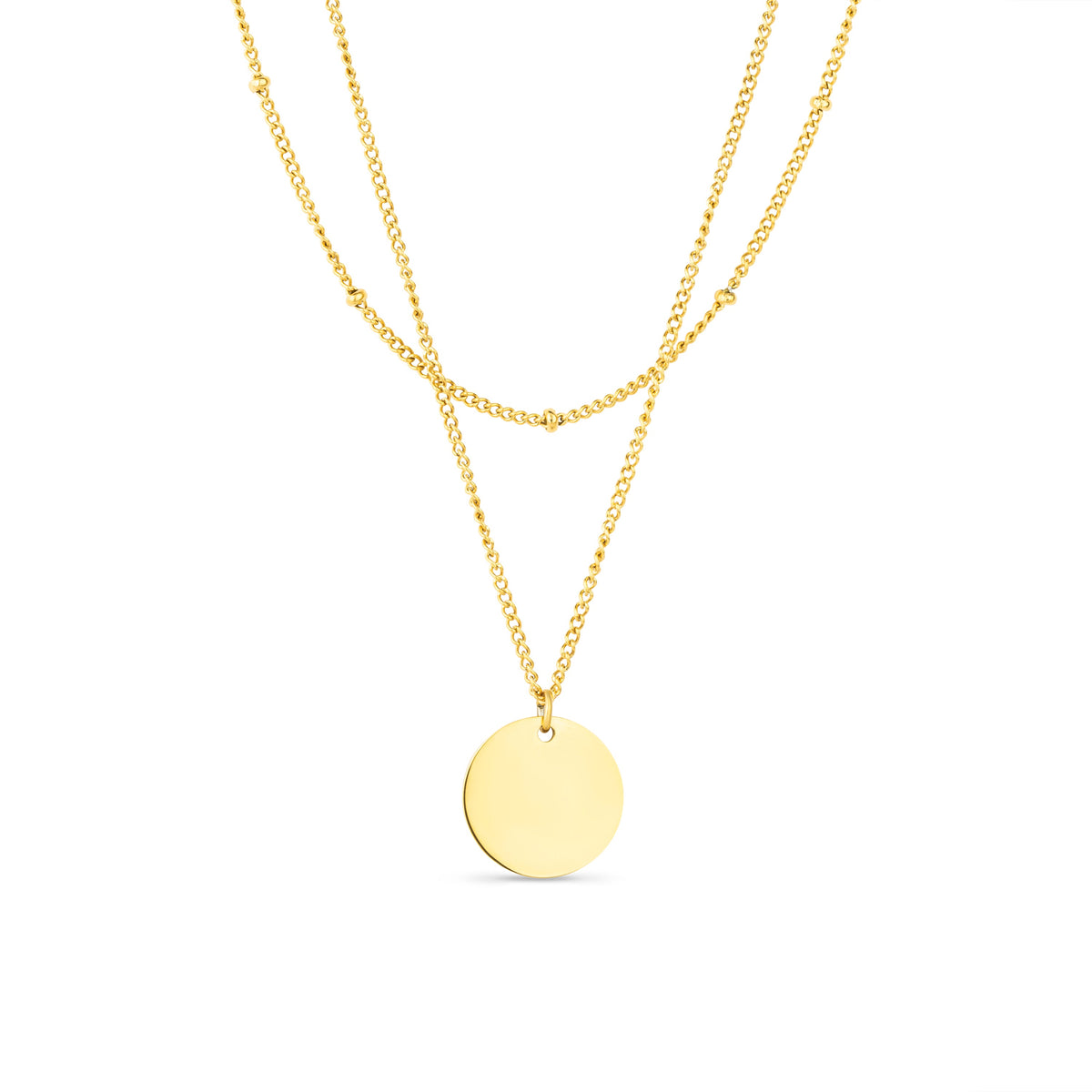 Arvo Layered Disc Necklace - Gold