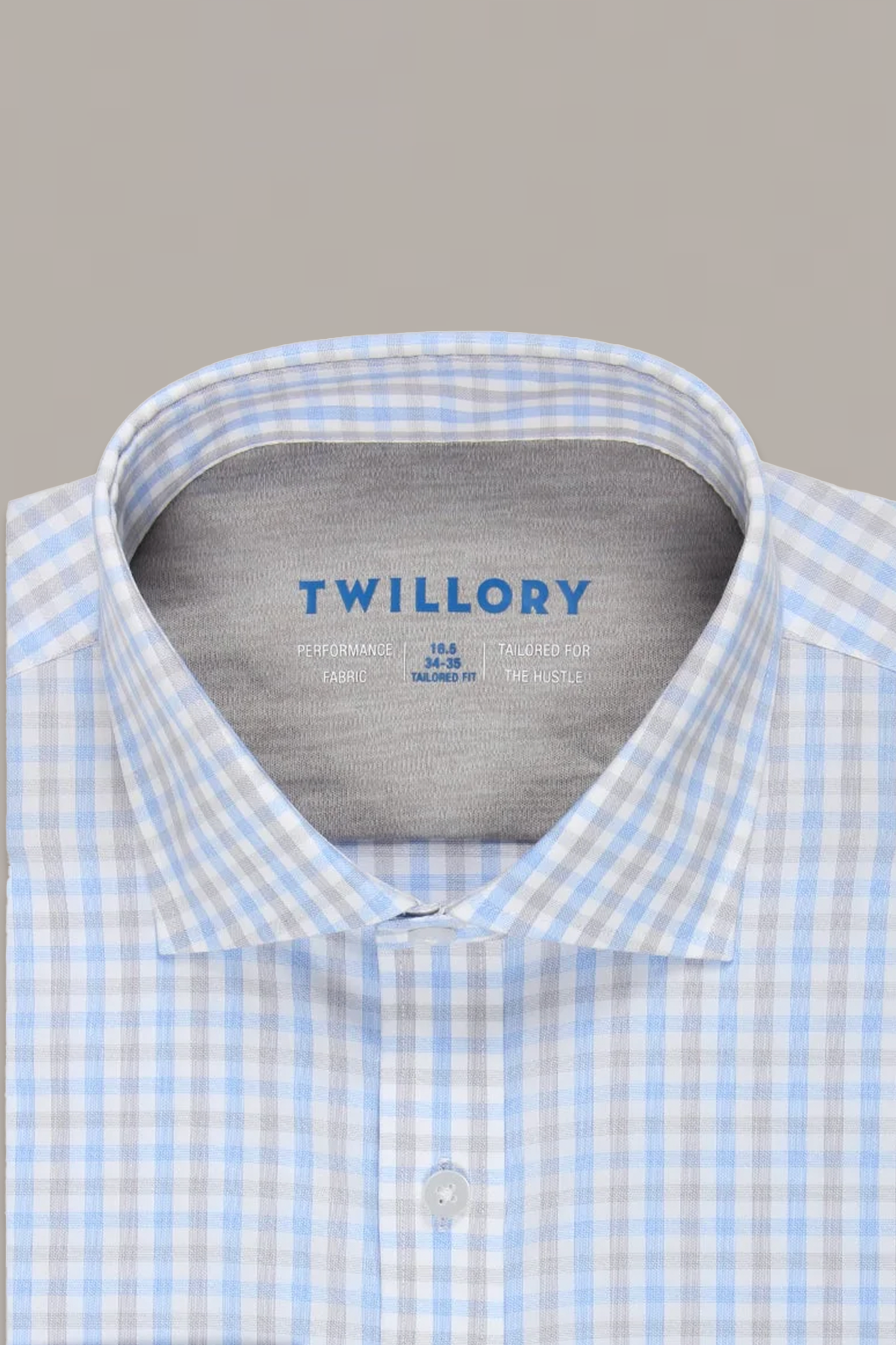Leader Non-Iron Check // Grey Blue Tattersall