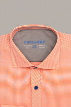 Leader Non-Iron Check // Orange