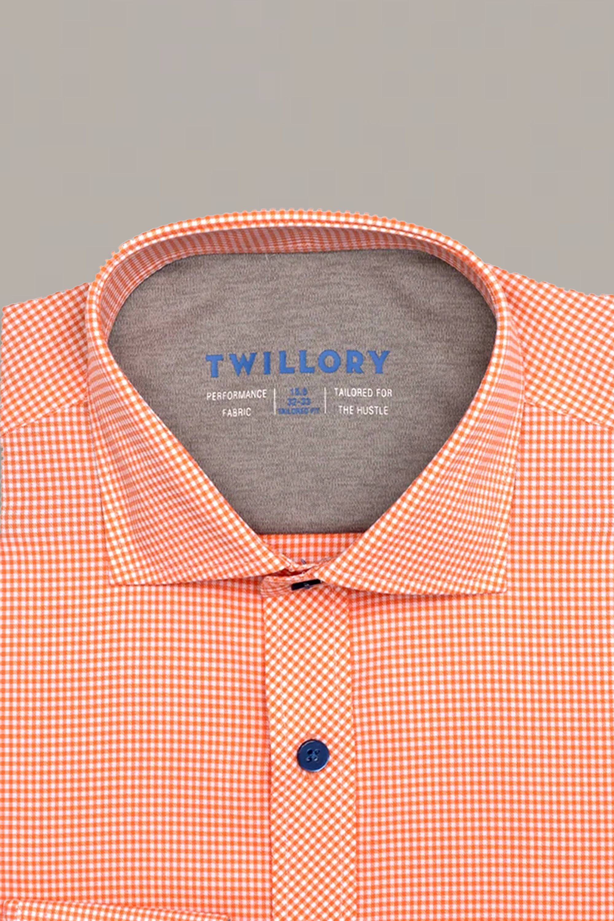 Leader Non-Iron Check // Orange