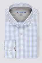 Leader Non-Iron Check // Grey Blue Tattersall