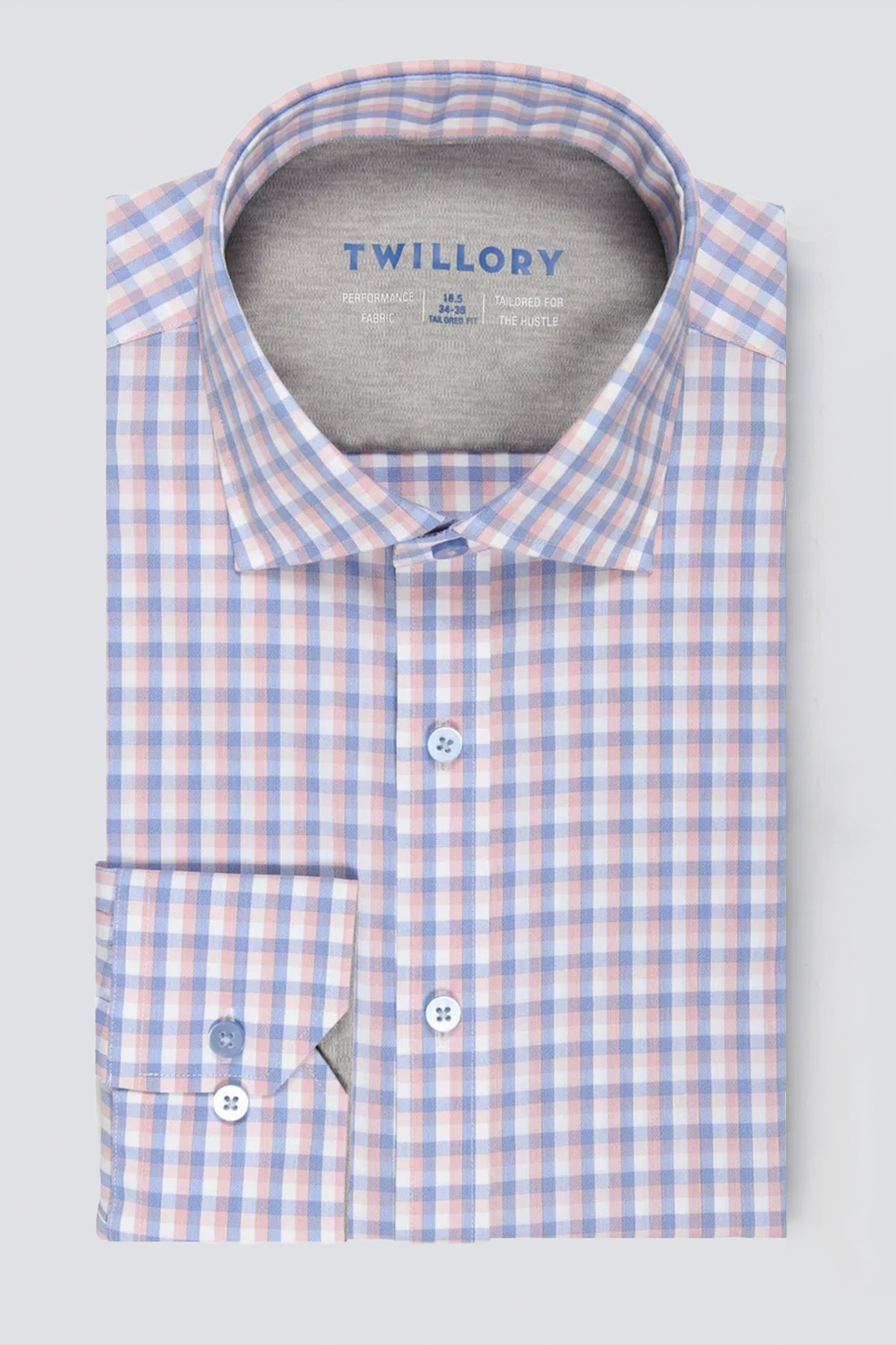 Leader Non-Iron Check // Orange Blue