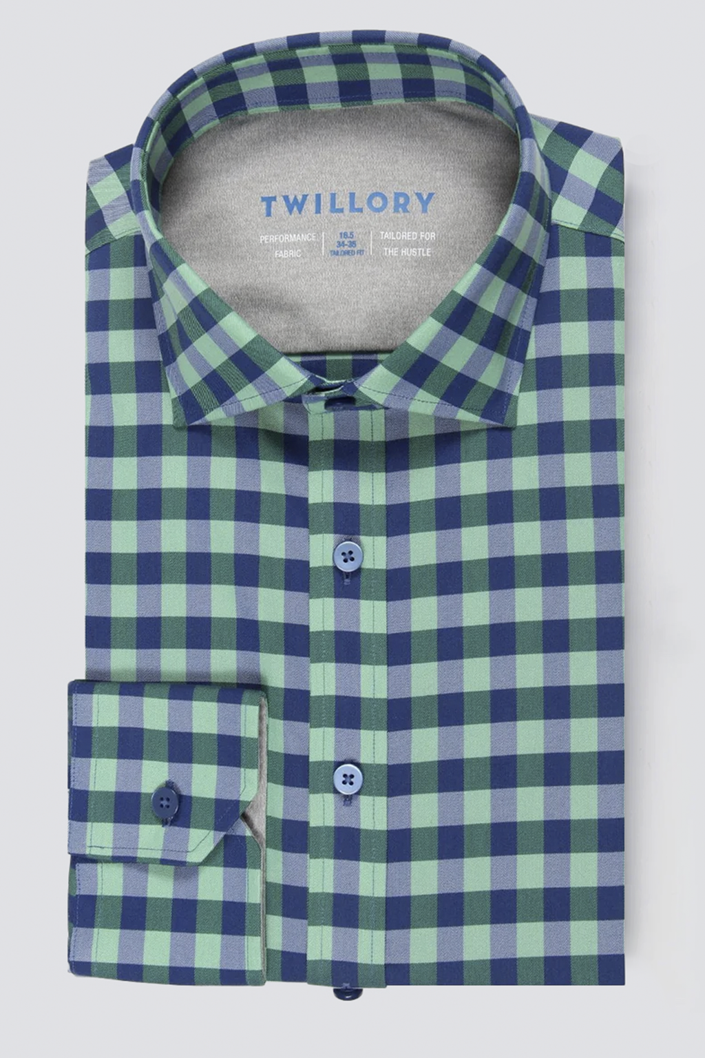 Leader Non-Iron Gingham // Green Blue