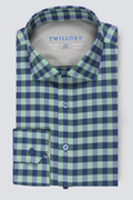Leader Non-Iron Gingham // Green Blue