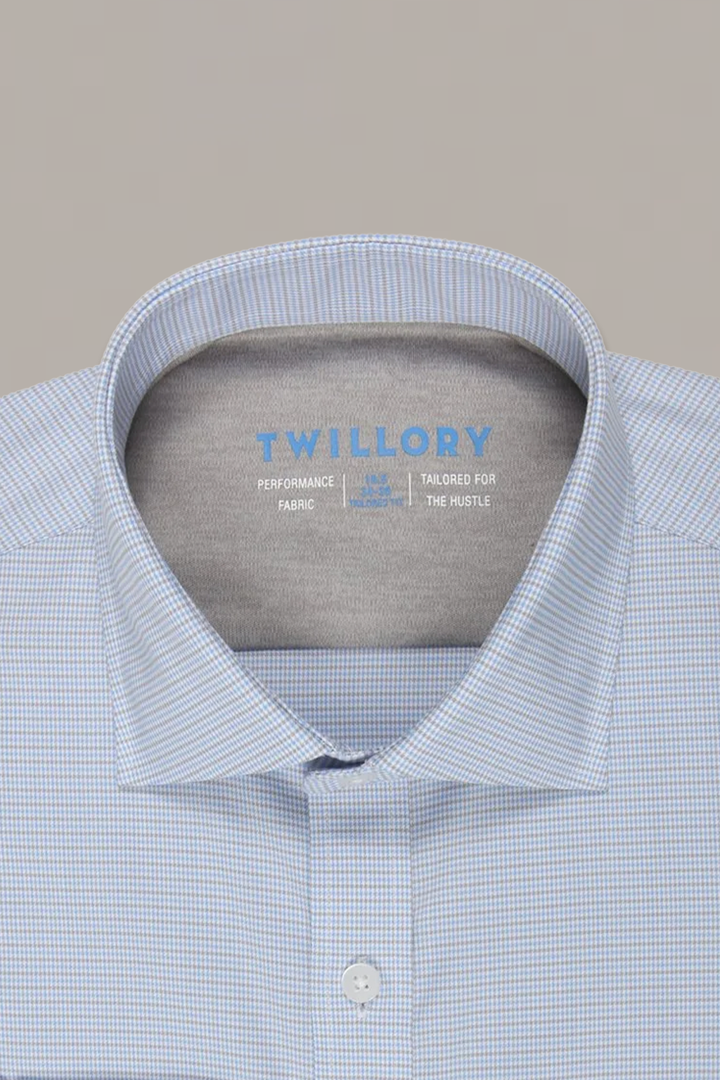 Leader Non-Iron Houndstooth // Grey Blue