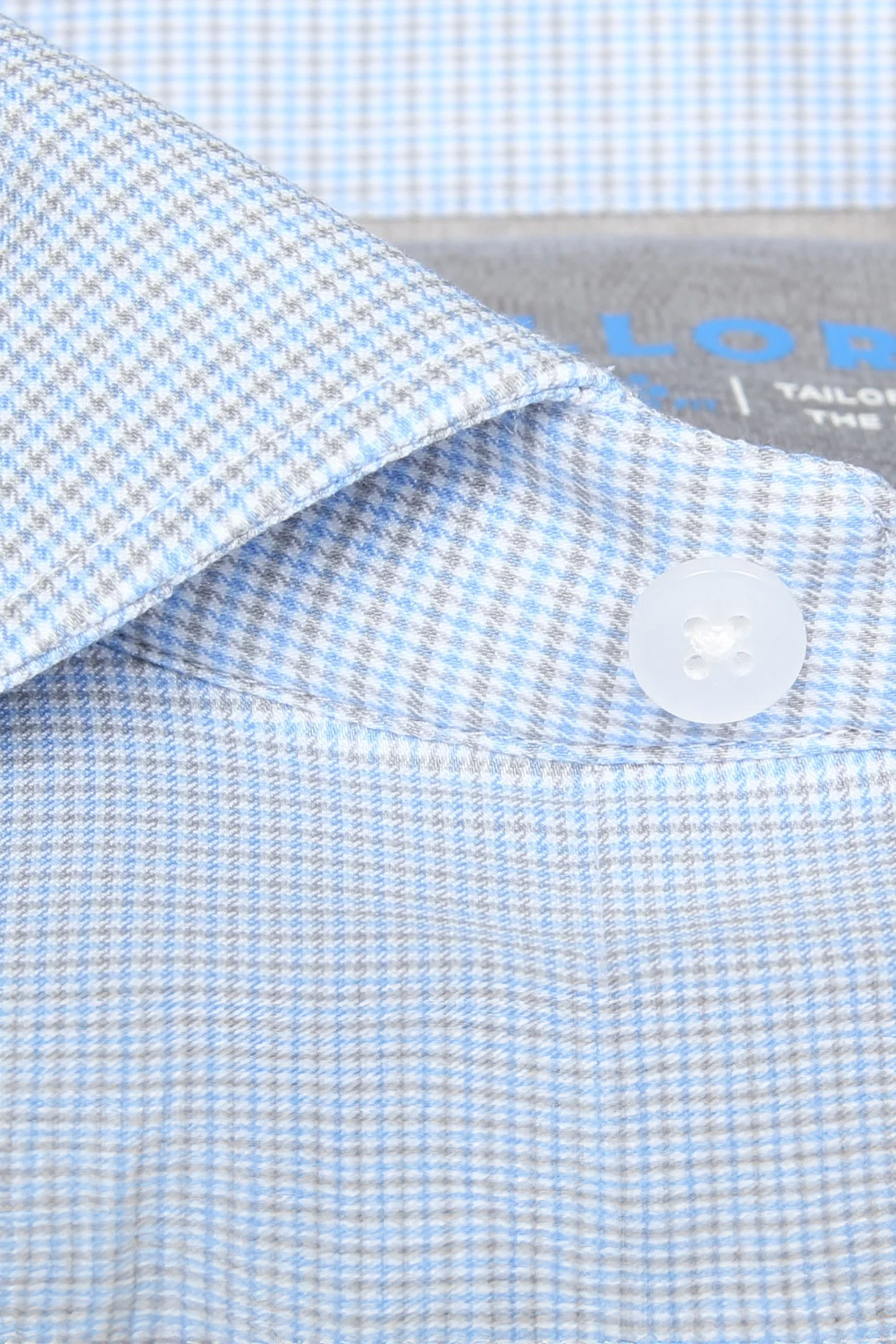 Leader Non-Iron Houndstooth // Grey Blue