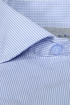Leader Non-Iron Houndstooth // Micro Blue