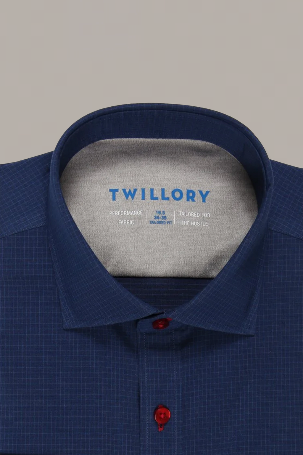 Leader Non-Iron Windowpane // Navy Red Contrast