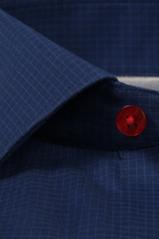 Leader Non-Iron Windowpane // Navy Red Contrast
