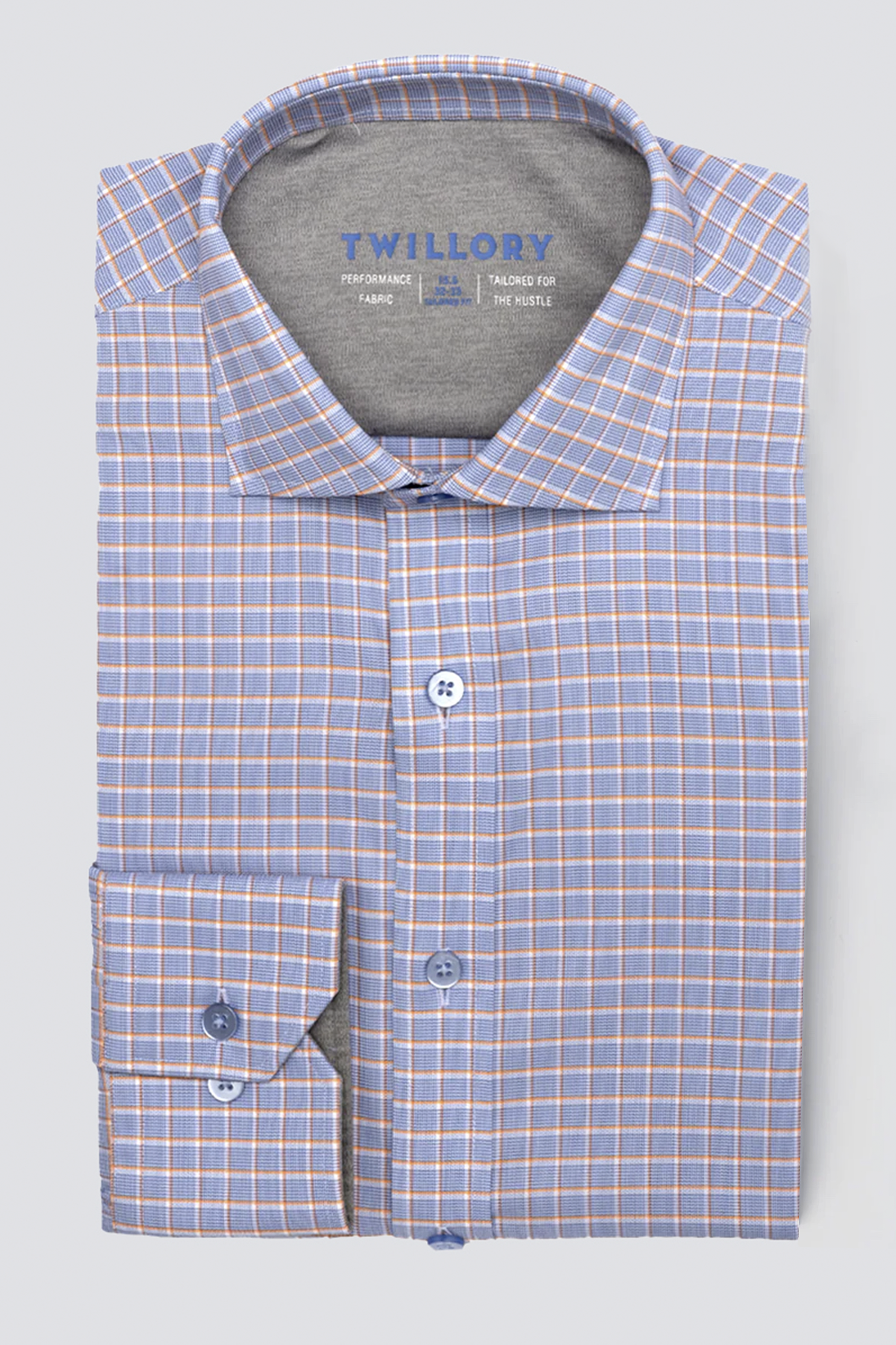 Leader Non-Iron Windowpane // Orange Blue
