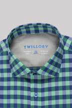 Leader Non-Iron Gingham // Green Blue