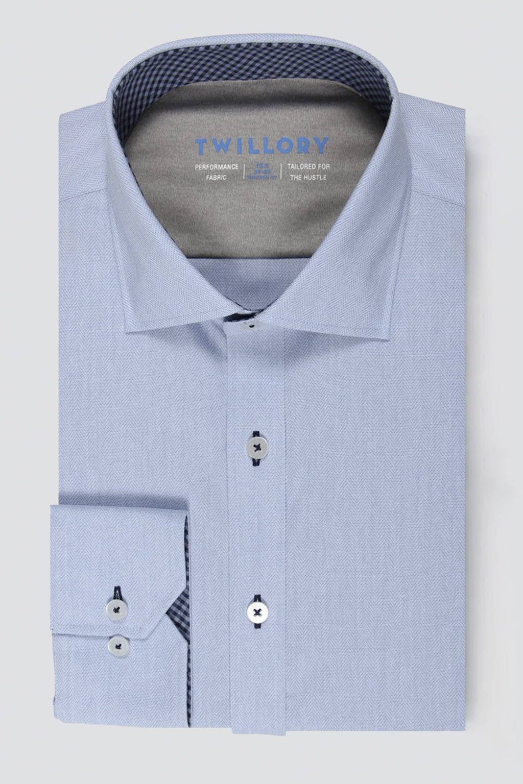 Leader Non-Iron Contrast // Blue Check