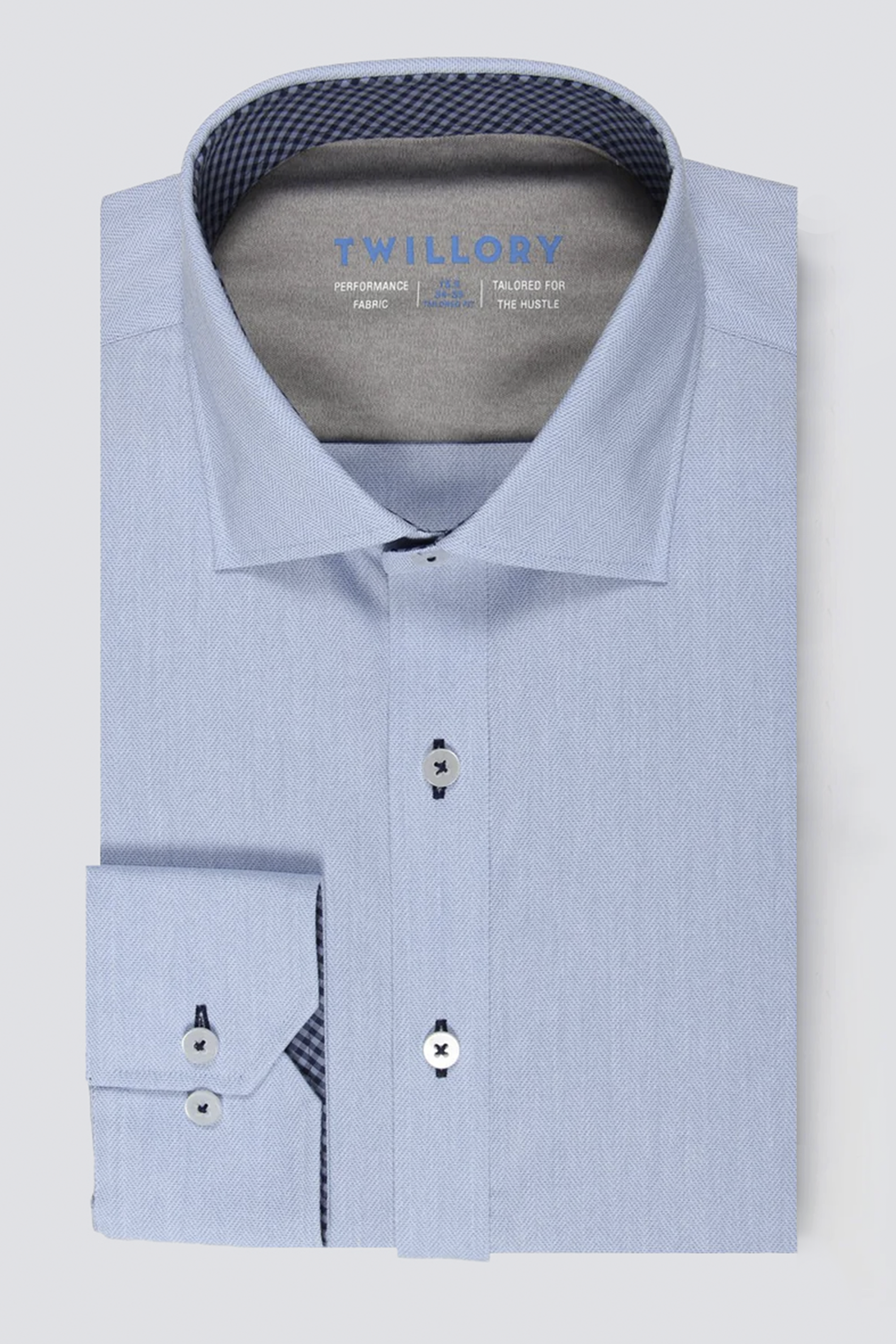 Leader Non-Iron Contrast // Blue Check