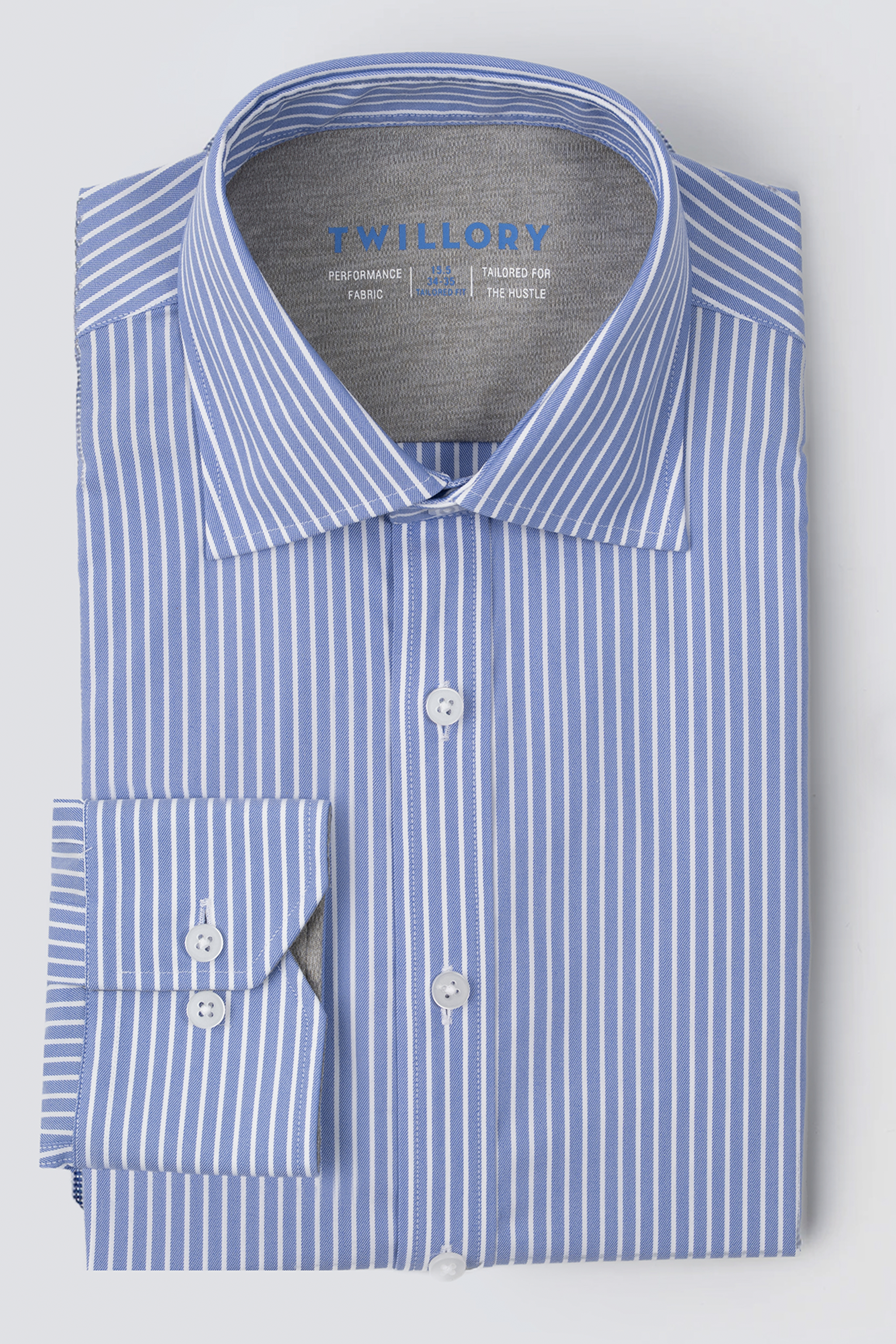 Leader Non-Iron Stripe // Mini Blue