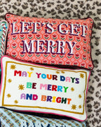 Let's Get Merry Needlepoint Pillow