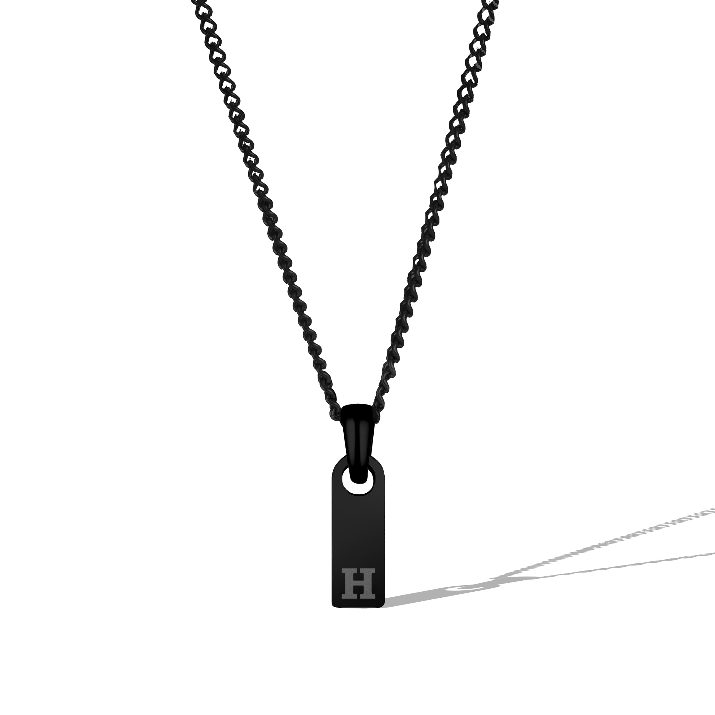 Initial Tag Necklace - Stealth