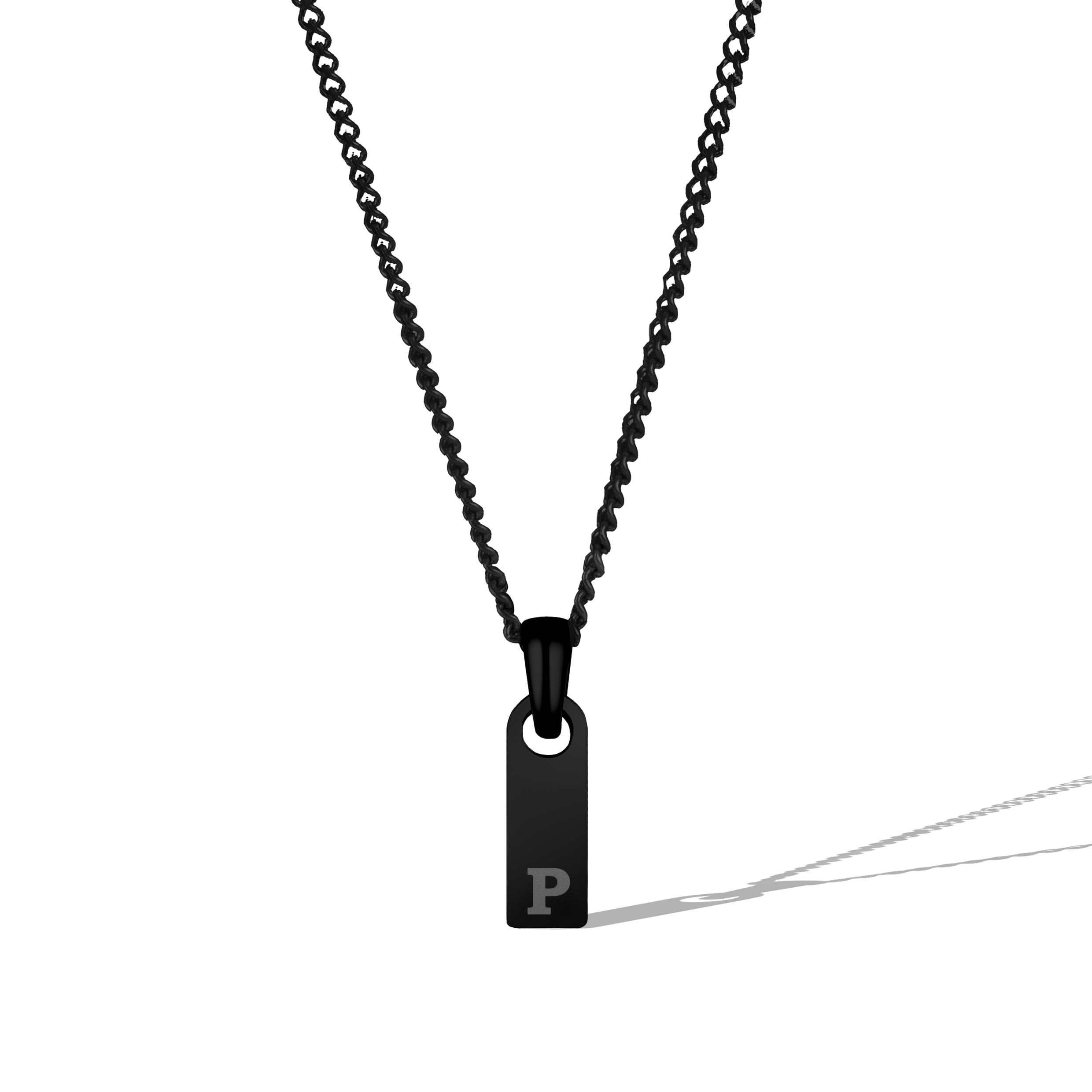 Initial Tag Necklace - Stealth