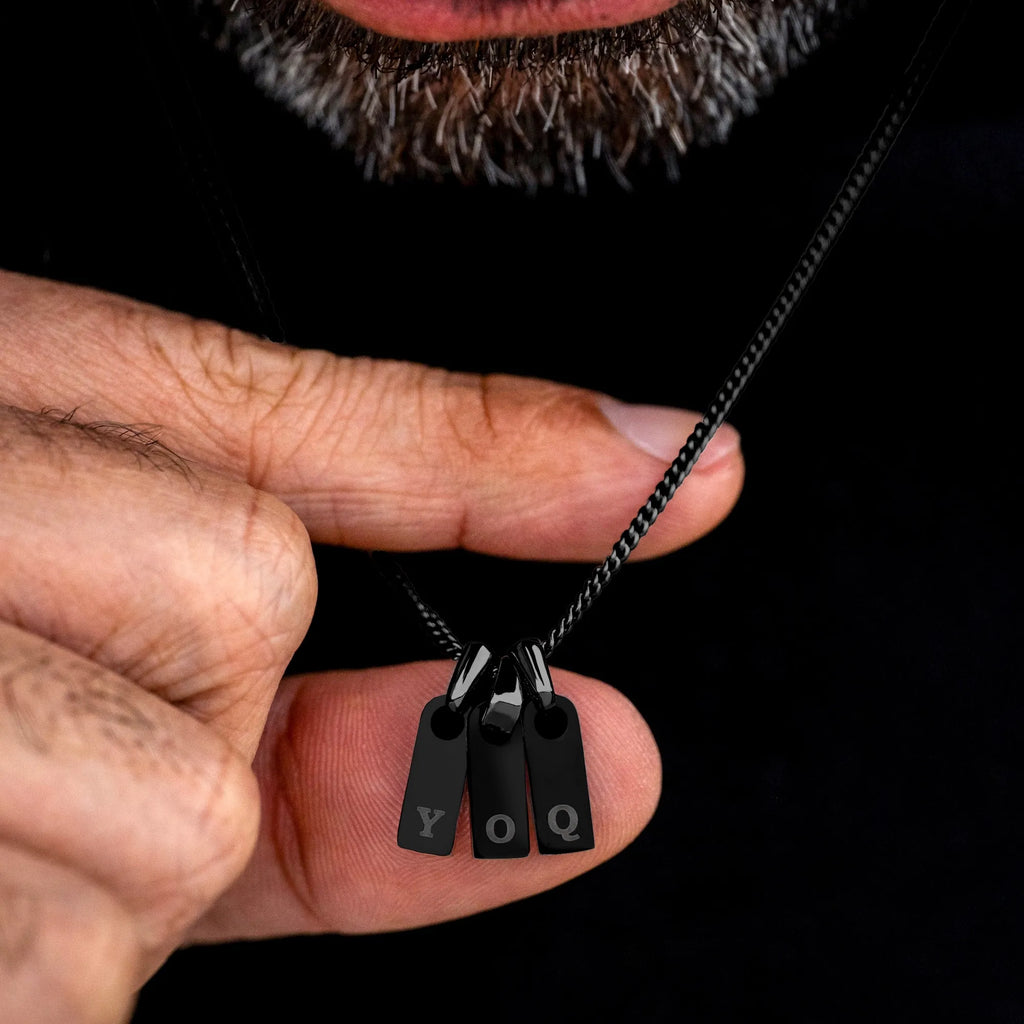 Initial Tag Necklace - Stealth
