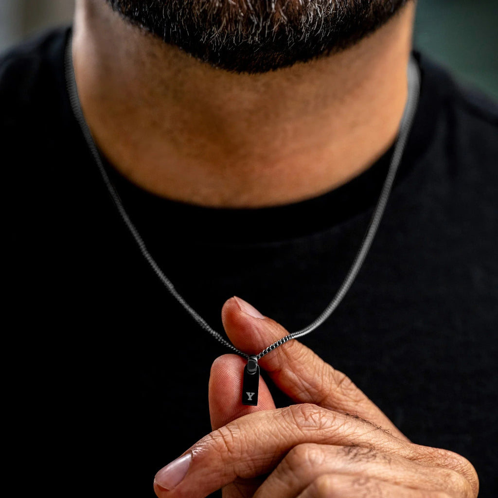Initial Tag Necklace - Stealth