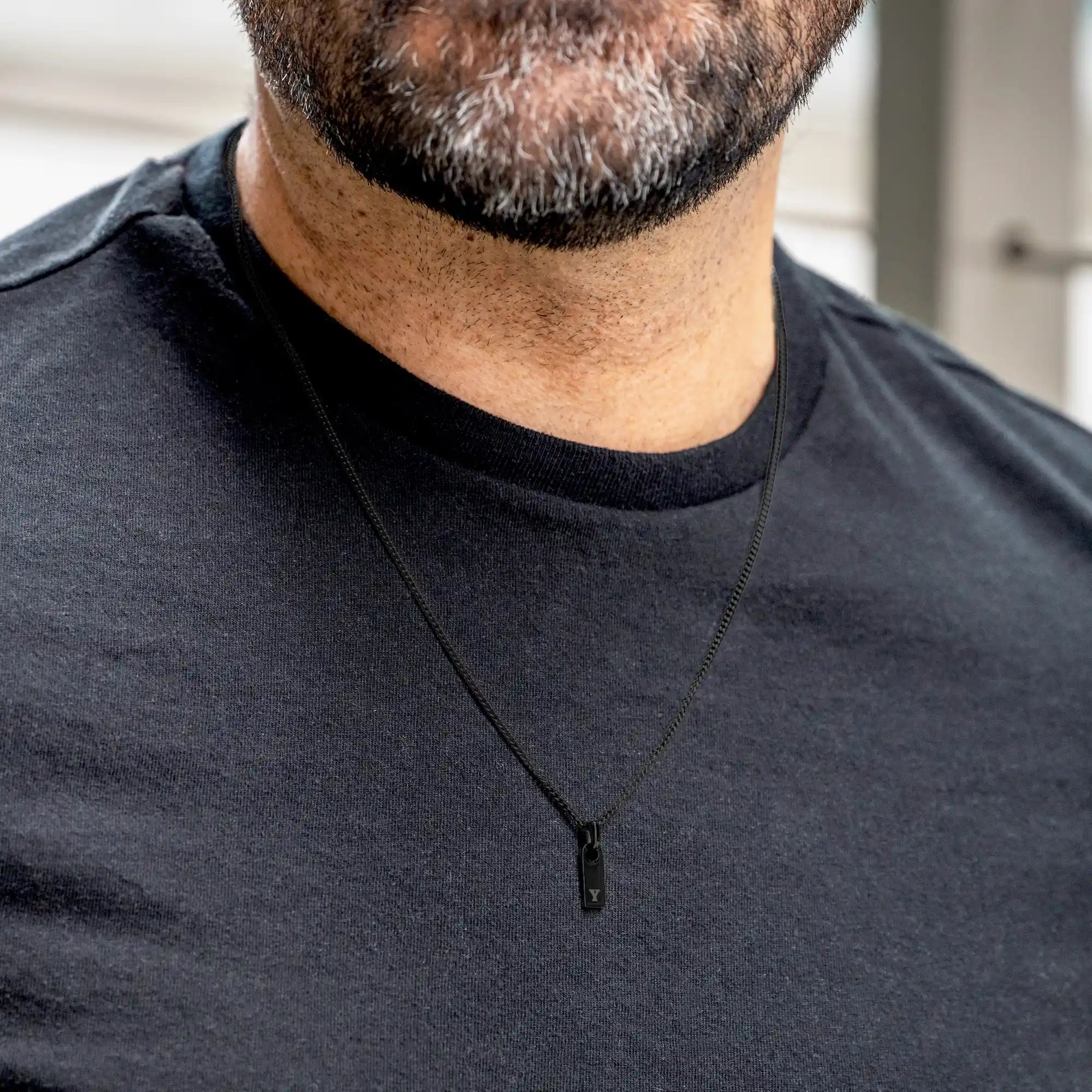 Initial Tag Necklace - Stealth