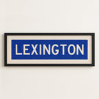 Framed Lexington Blue Bus Scroll
